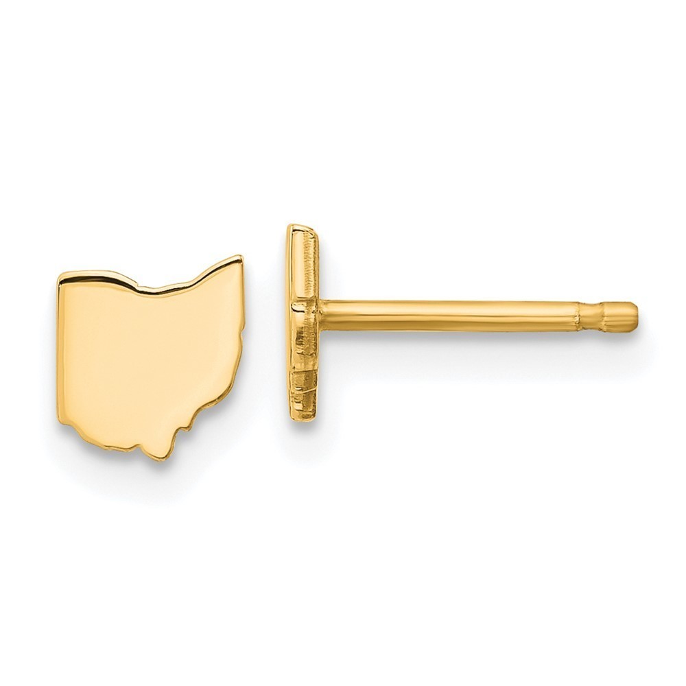 14k Yellow Gold Mini Travel Ohio State Post Earrings